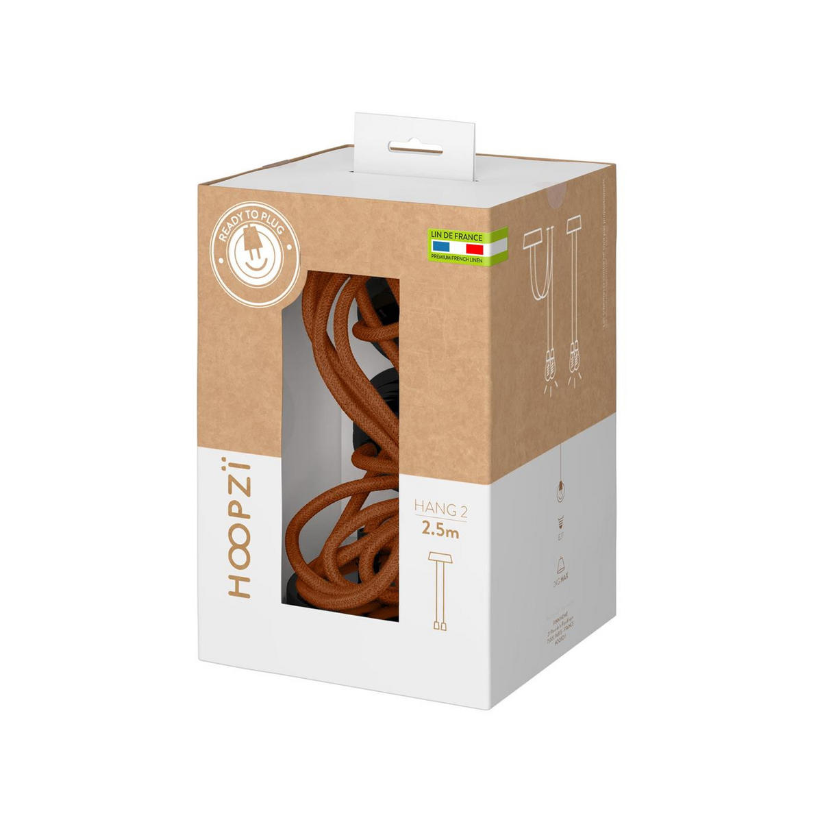 PENDELLEUCHTE Hang 2 Flammig Retro Braun - Braun, Naturmaterialien (250/1/250cm) - HOOPZI