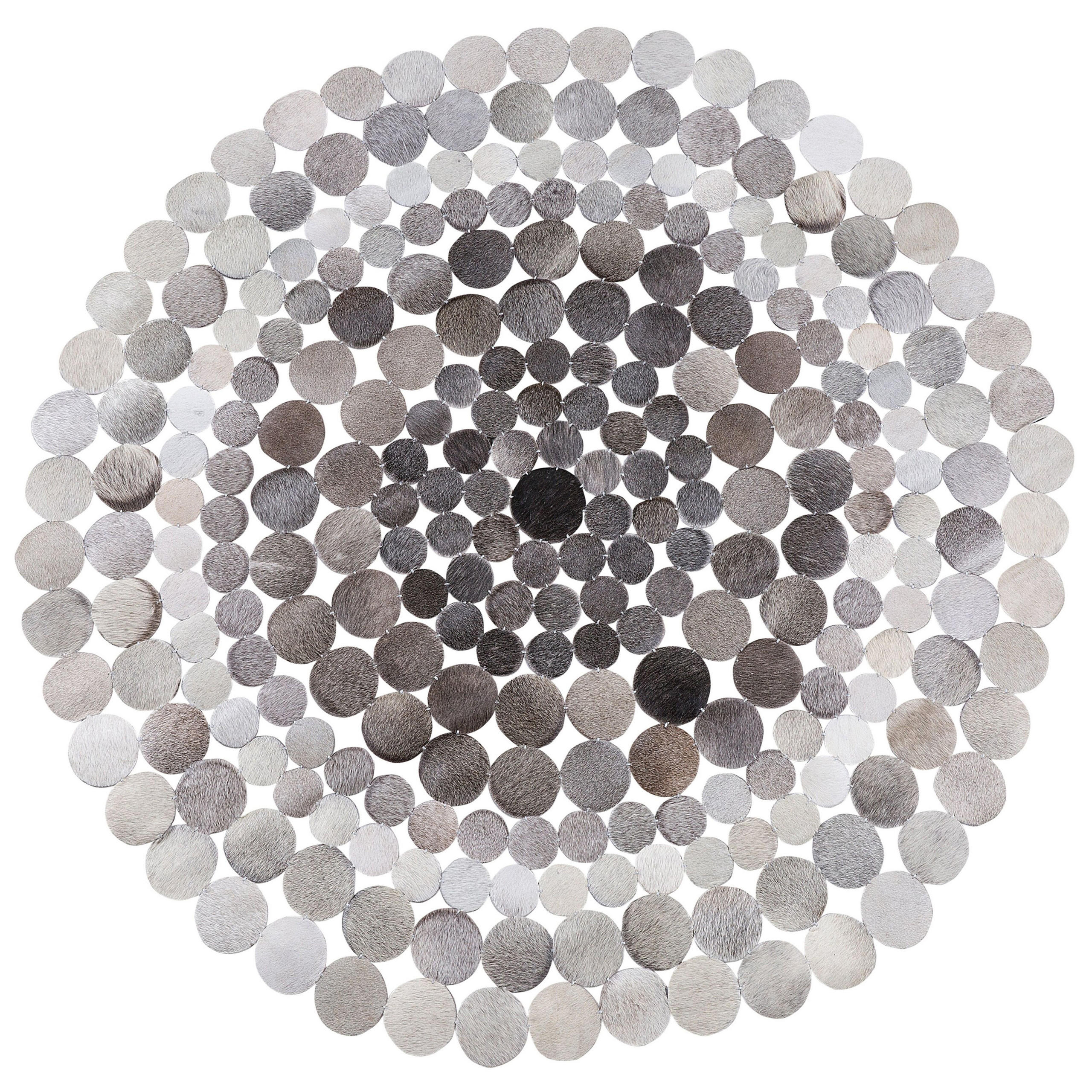 KURZFLOR-TEPPICH Hilvan 140/140 cm - Grau, Fell (140/140cm) - Beliani