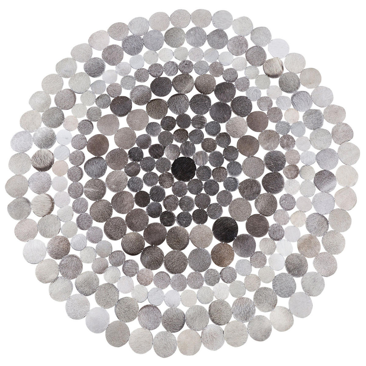 KURZFLOR-TEPPICH Hilvan 140/140 cm - Grau, Fell (140/140cm) - Beliani