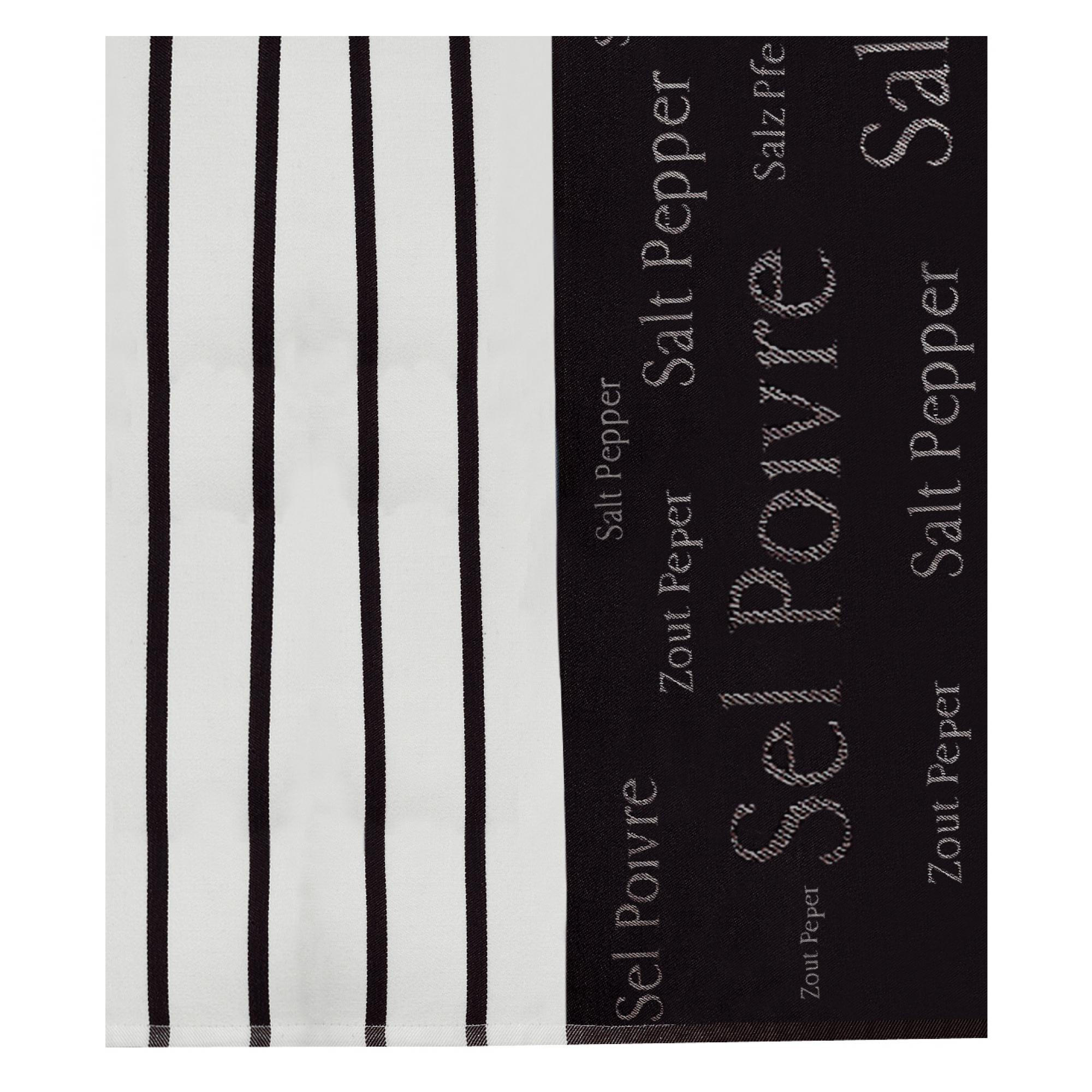 JACQUARD-GESCHIRRTUCH Sel & Poivre schwarz 50 x 70 cm - Schwarz, Textil (70/50cm) - Winkler