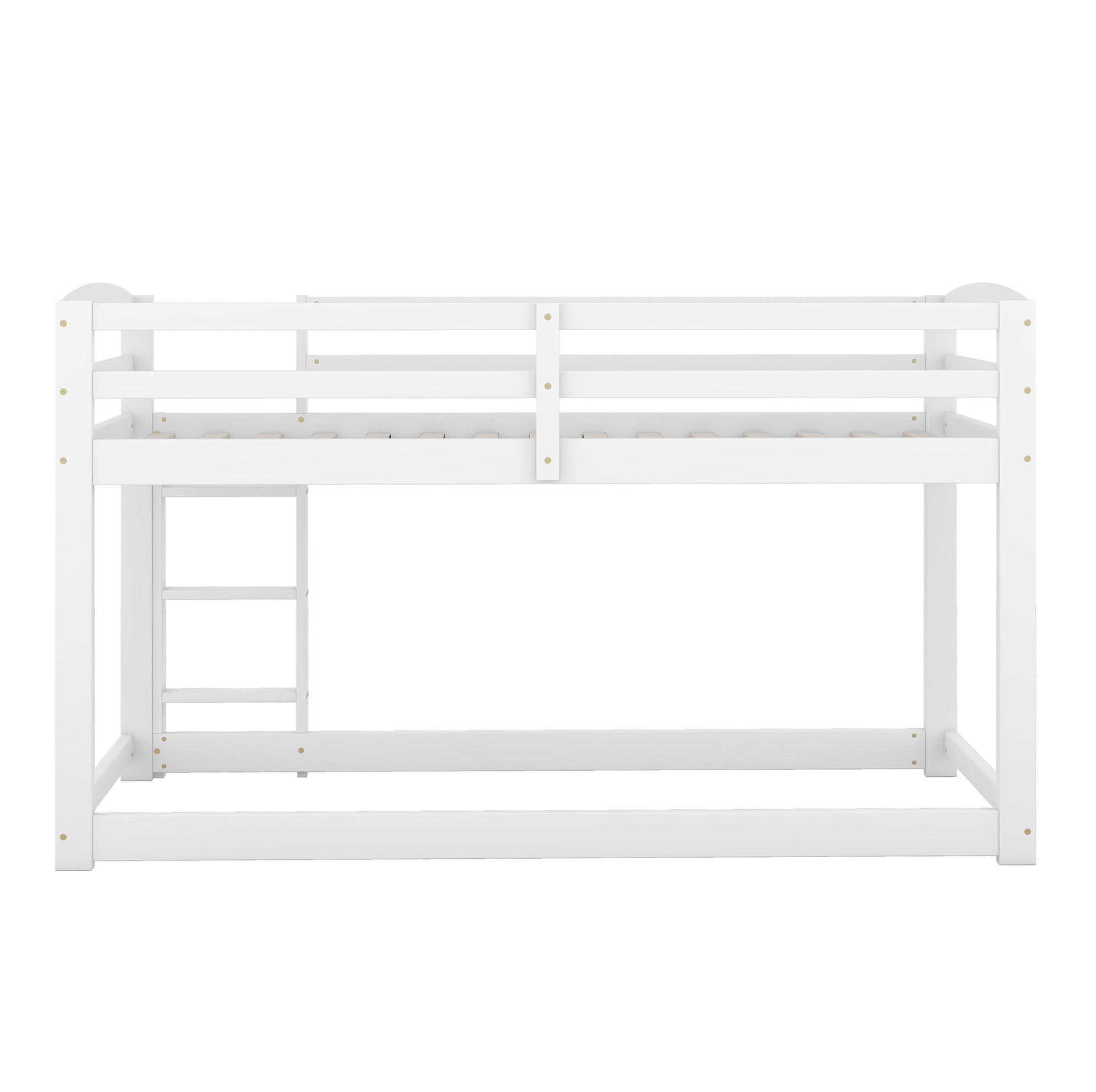ETAGENBETT 90/200 cm, Weiß, aus Kiefer massiv, platzsparend - Weiß, Holz (90/200cm) - MIVRAY