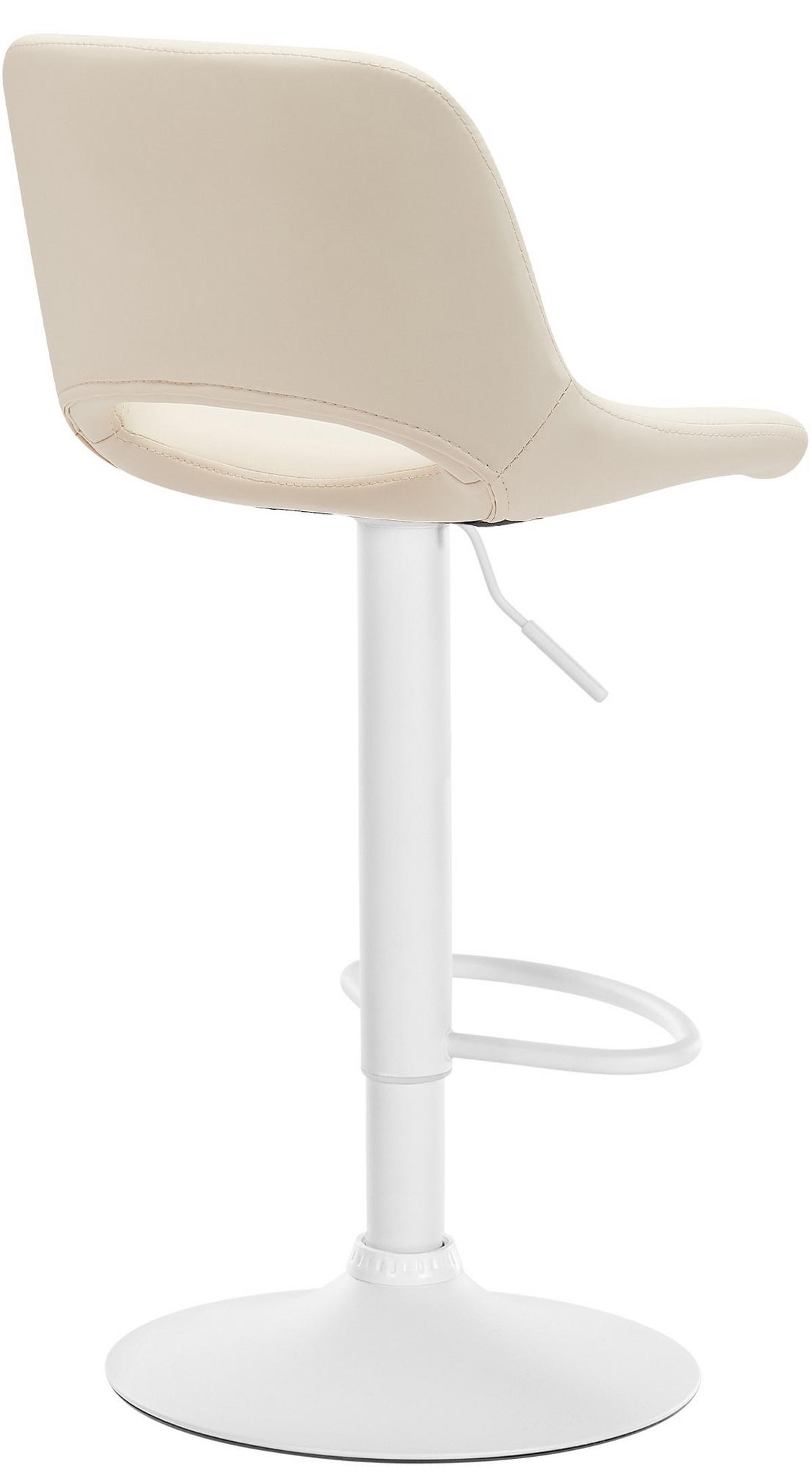BARHOCKER JAKSON Creme Kunstleder Weiß - Creme, Leder/Metall (42/86/46cm) - DELUKE