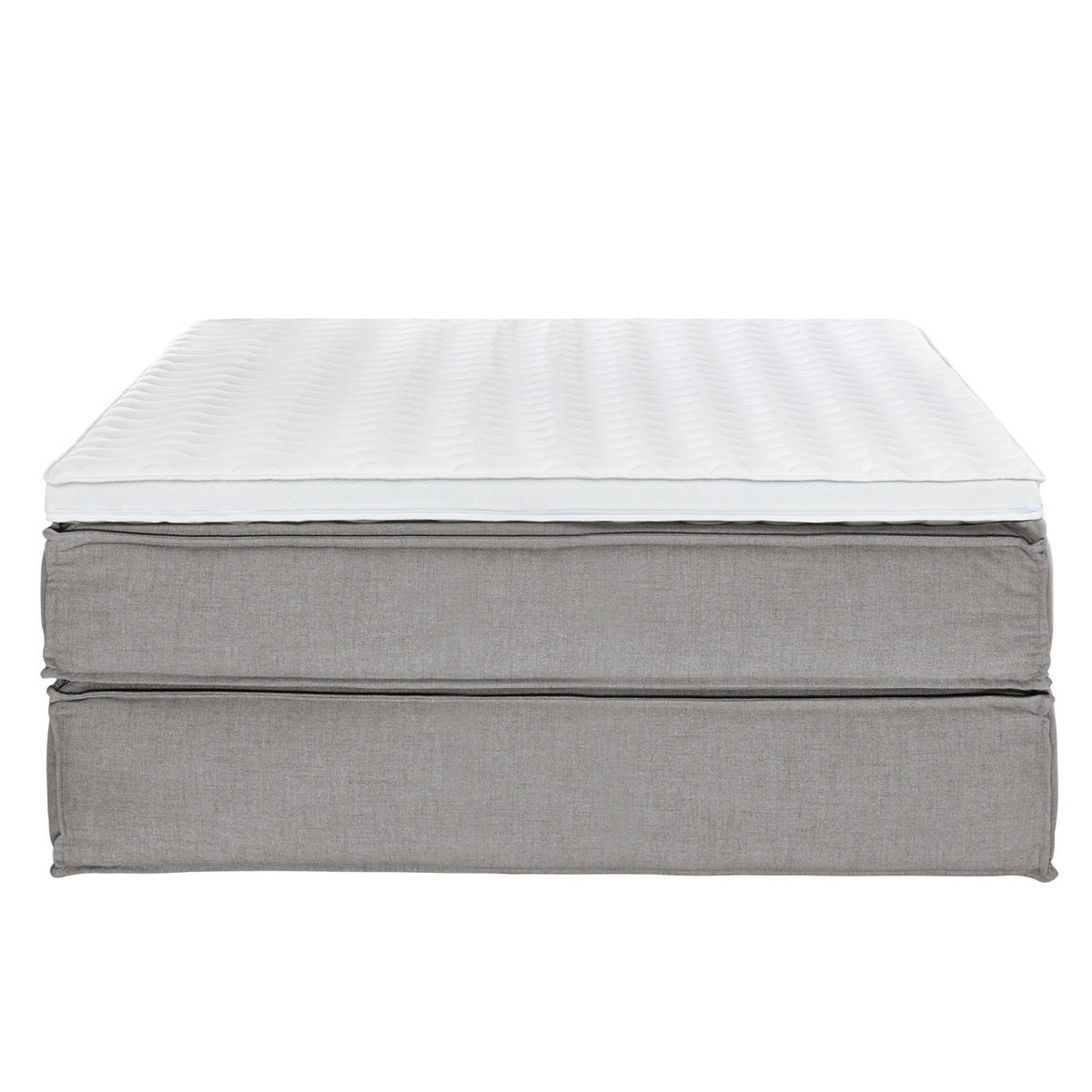 BOXSPRINGBETT mit Kopfteil - Premium - Grau, Textil (160/200cm) - home24