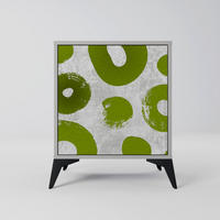 SIDEBOARD GREEN RHAPSODY, Grau, 57,5x42x70,5 cm, Schwarze Metall-Sternfüße - Multicolor/Schwarz, Holzwerkstoff/Metall (57.5/70.5/42cm) - SpaceRebels