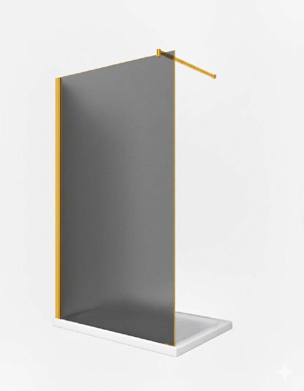 WALK-IN-DUSCHWAND 120 × 200 cm – Graues ESG-Sicherheitsglas – Gold - Goldfarben, Glas (8/120/200cm) -  Glaswerk Westfalen