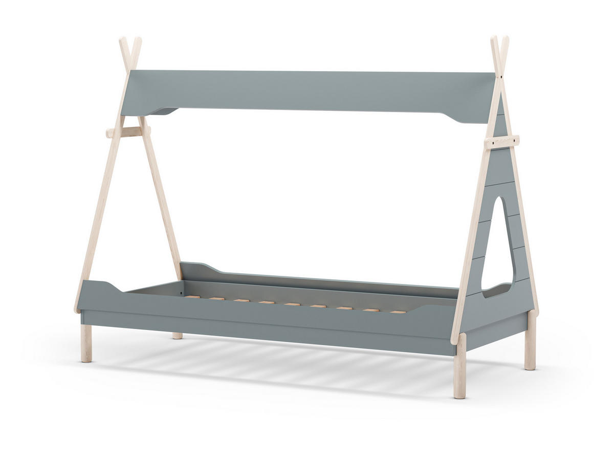 BELEUCHTETE Tipi-Hütte 90x190 cm modulare 104,1/205,6/162,4 cm - Grün, Holz (90/190cm) - Calicosy