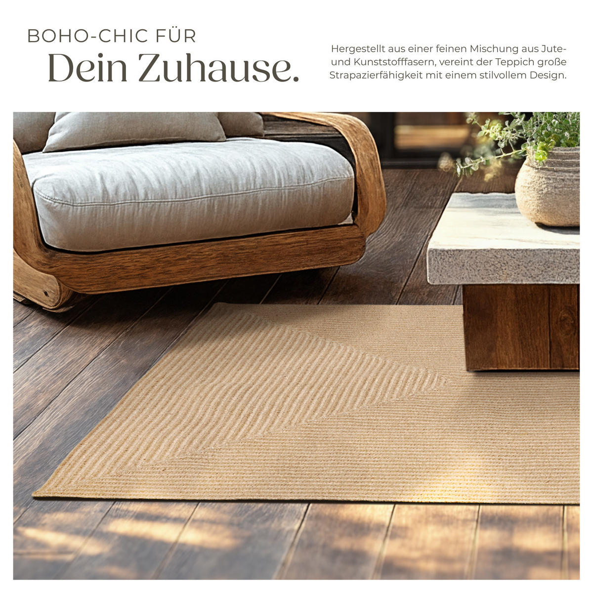 GEFLOCHTENER-TEPPICH Vibe,strapazierfähig und pflegeleicht,braun - Braun, Textil (120/170cm) - tectake