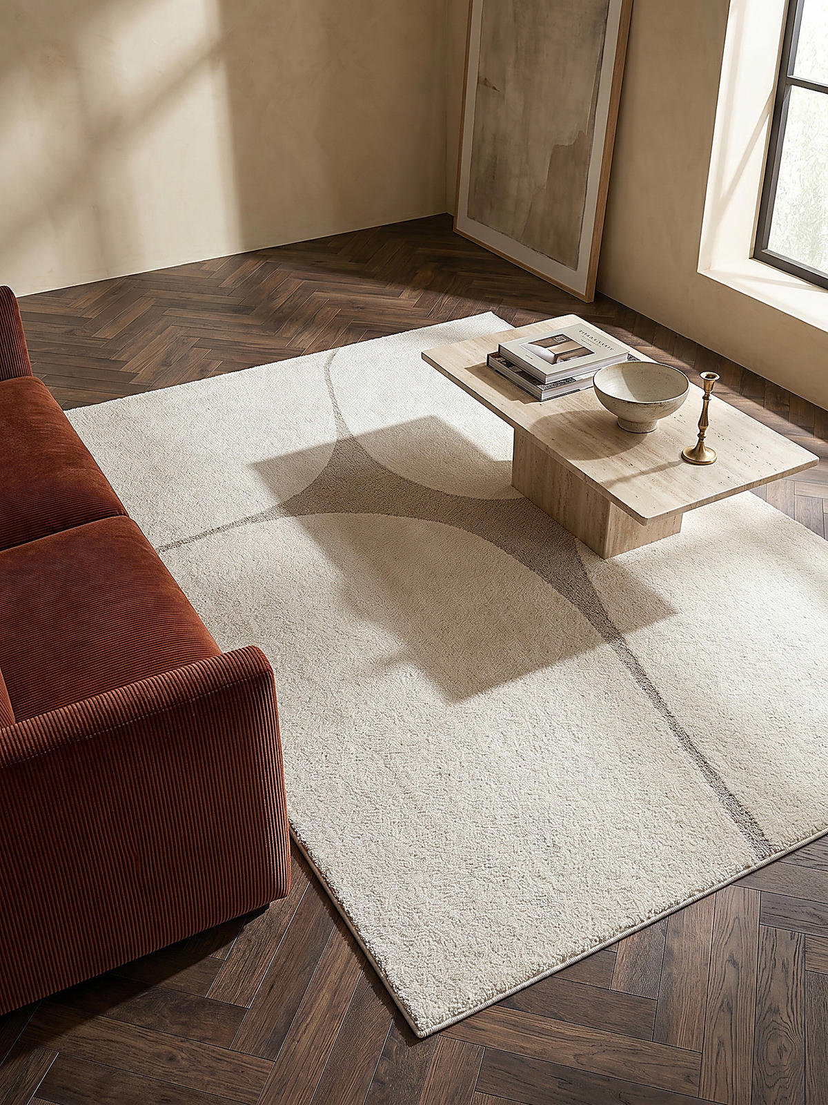 KURZFLORTEPPICH Abstrakt MUOTA Polypropylen Creme 140 x 200 cm - Beige, Textil (140/200cm) - KADIMA DESIGN