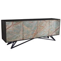 SIDEBOARD MOUNTAIN SOUL Akazie 175cm - Multicolor/Schwarz, Holz/Stein (175/75/38cm) - riess-ambiente