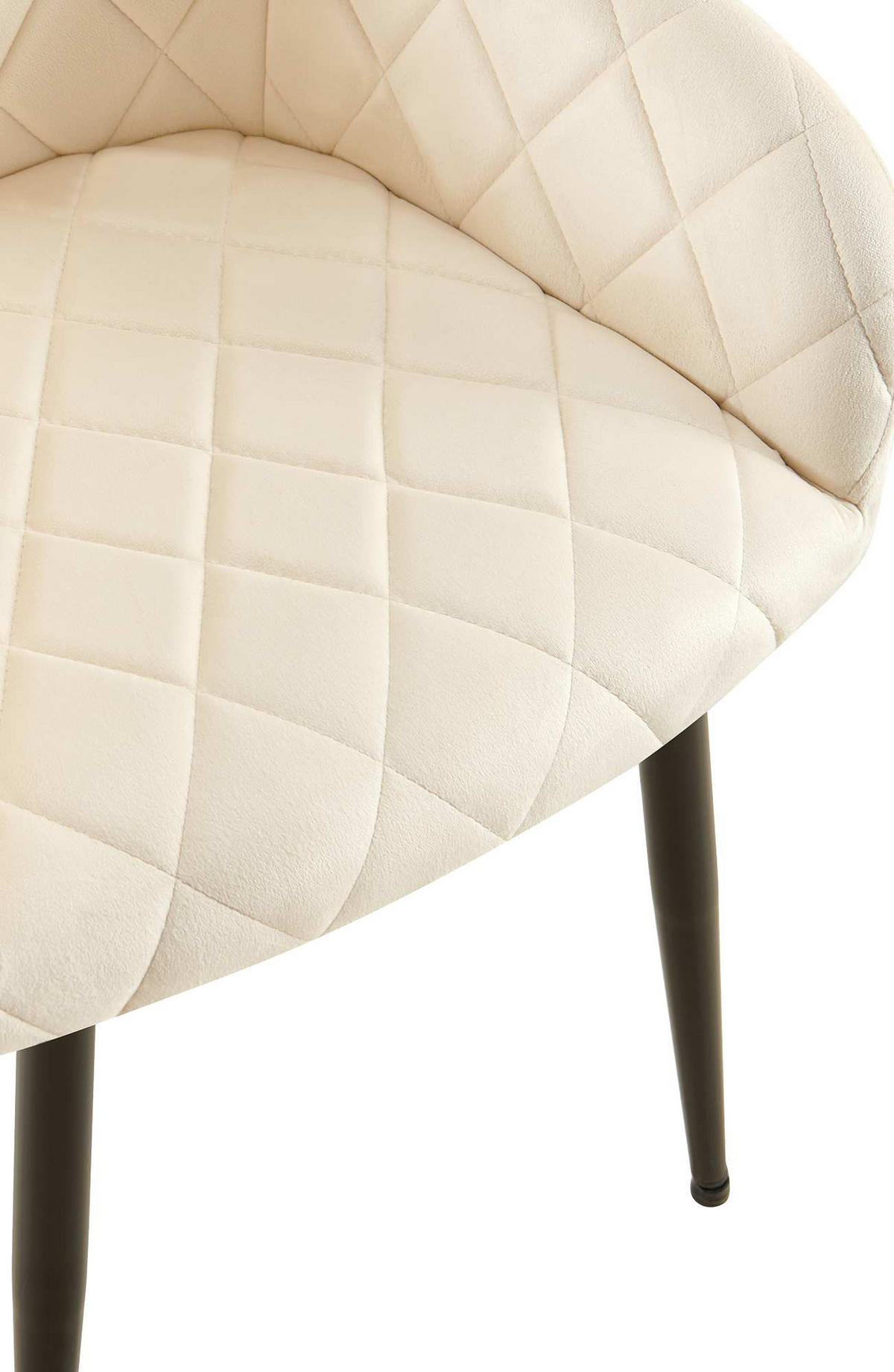 ARMLEHNENSTUHL Samt Creme - Creme, Textil (53/83/61cm) - CLP