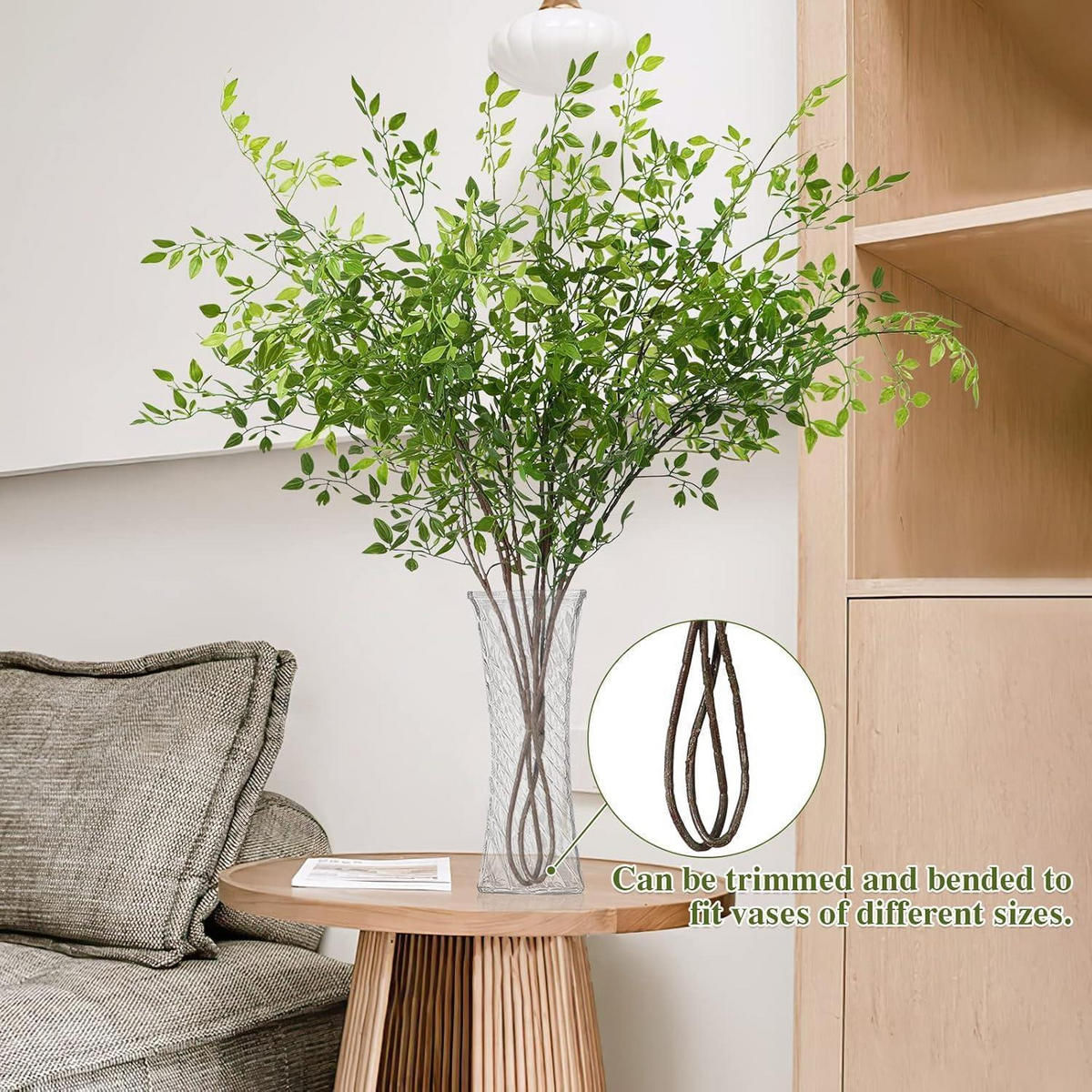 KÜNSTLICHE Pflanzen Zweige 2-teiliges Set 110 cm Grün - Grün, Kunststoff (34.5cm)