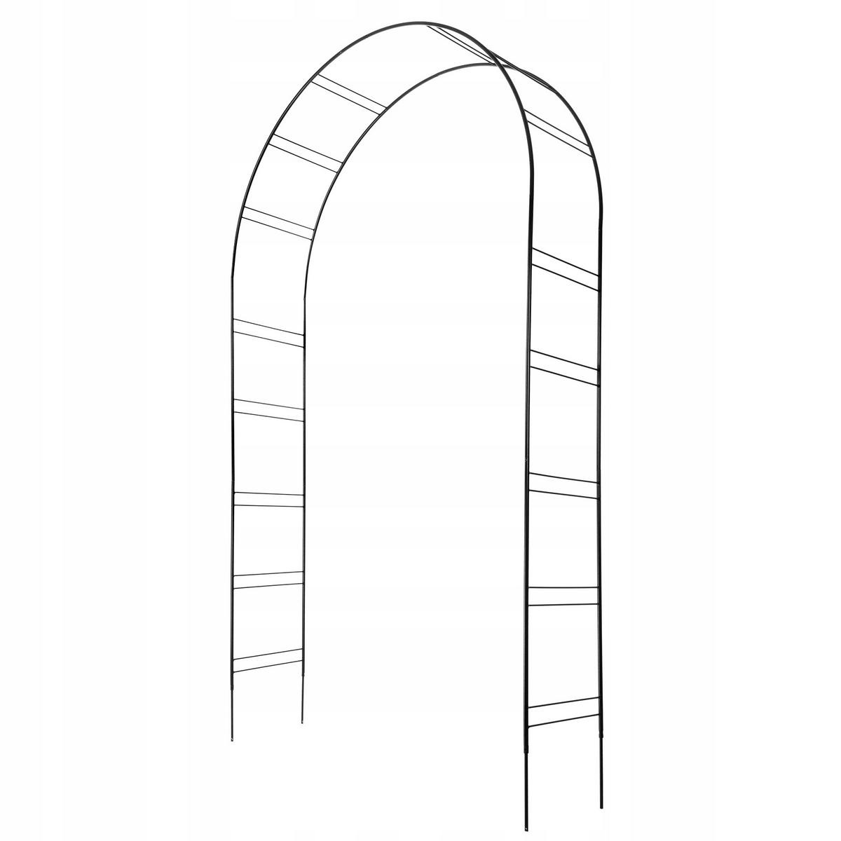 GARTENPERGOLA für Blumen, 255 cm, Schwarz - Schwarz, Metall (150/255cm) - KADAX