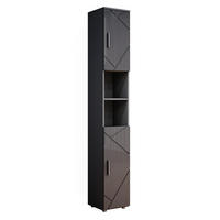 BADSCHRANK Irma Anthrazit Hochglanz 30 x 192 cm - Anthrazit, Holzwerkstoff (30/192/30cm) - Vicco
