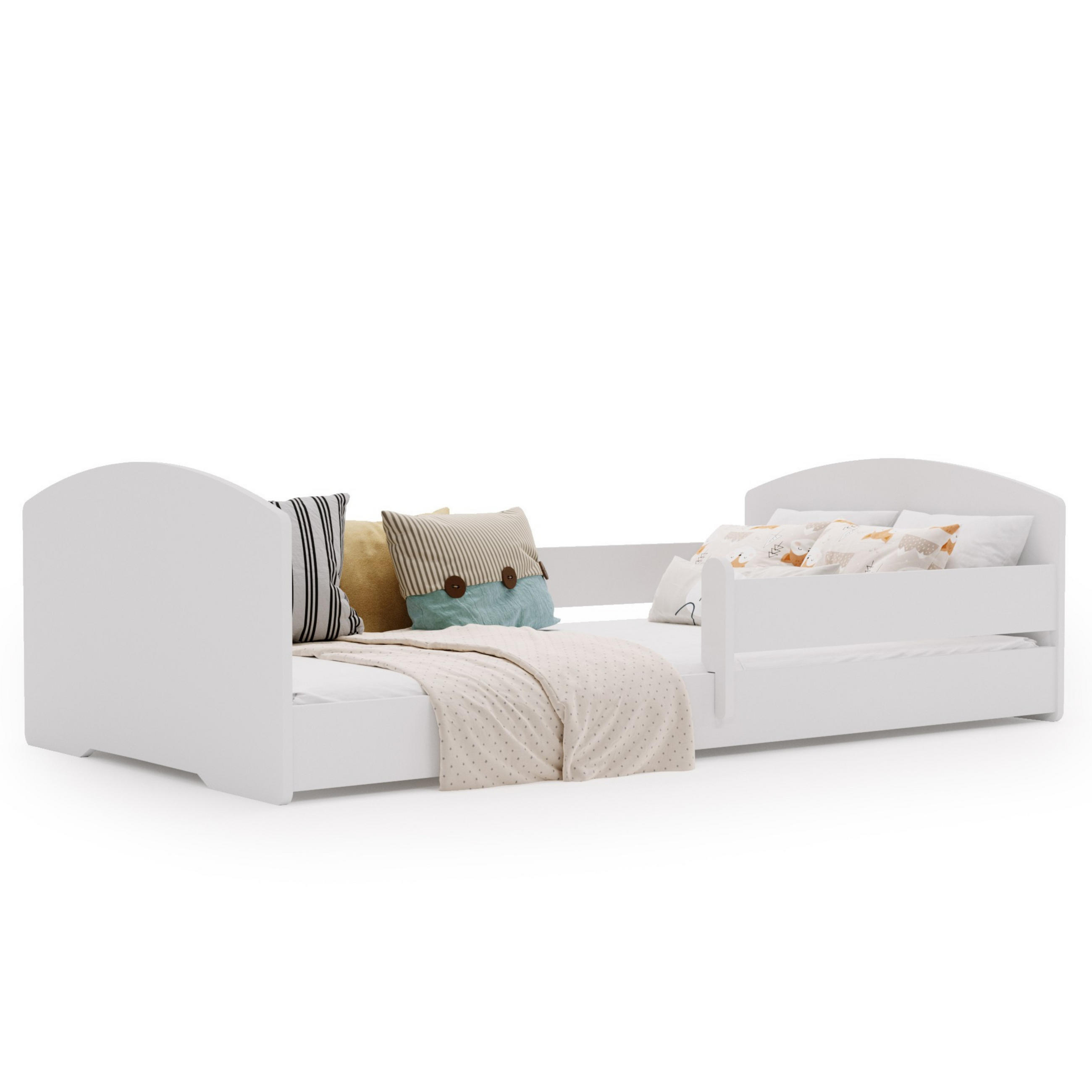 BODENBETT mit Matratze 80x160 cm in Weiß - Weiß, Holzwerkstoff (80/160cm) - Kids Collective