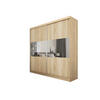 SCHWEBETÜRENSCHRANK ROSALIA 200/216/61 cm 2-türig mit Spiegel Sonoma Eiche - Sonoma Eiche, Holzwerkstoff (200/216/61cm) - MASSENO