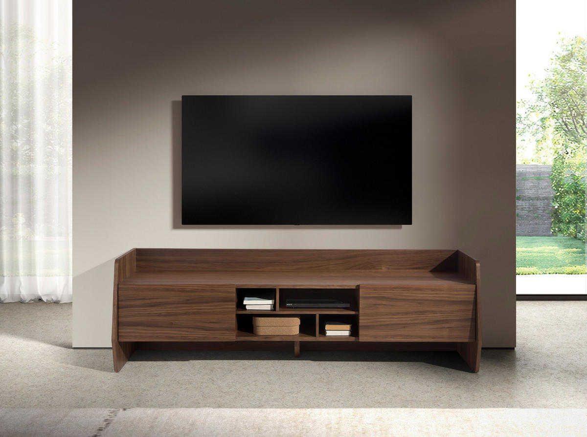 TV-ELEMENT Rechteckig Walnuss 180/45/56 - Walnussfarben, Holz (180/56/45cm) - ANGEL CERDA