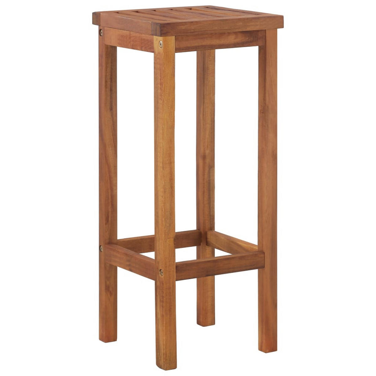 BARHOCKER 2er set Massivholz Akazie - Braun, Holz (30.5/74/30.5cm) - vidaXL