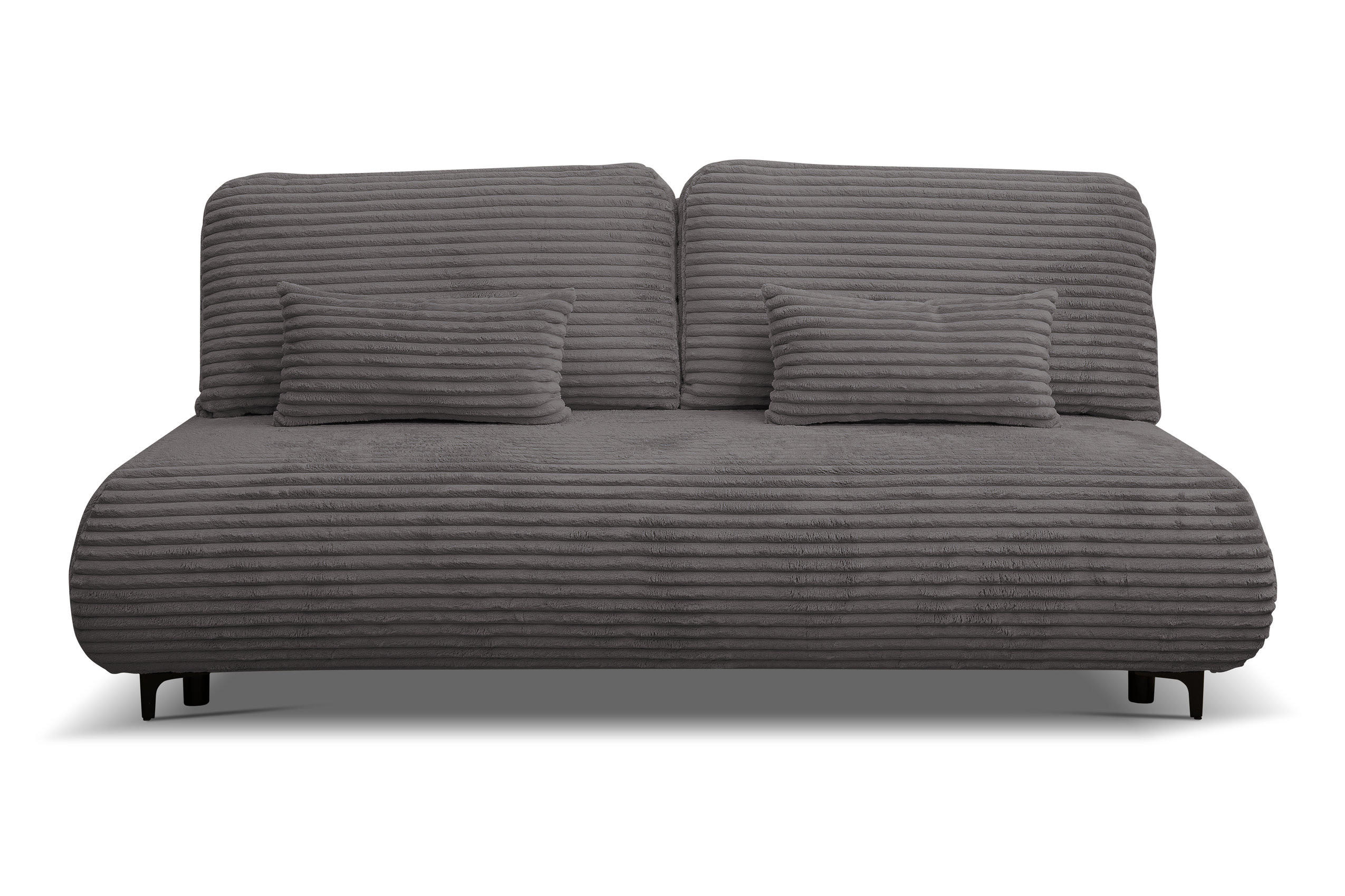 SCHLAFSOFA Etna mit Schlaffunktion und Bettkasten, Farbe: Grau, Cordstoff, Ottomane Unsiversal - Grau, Textil (205/80/90cm) - VENASI MÖBEL