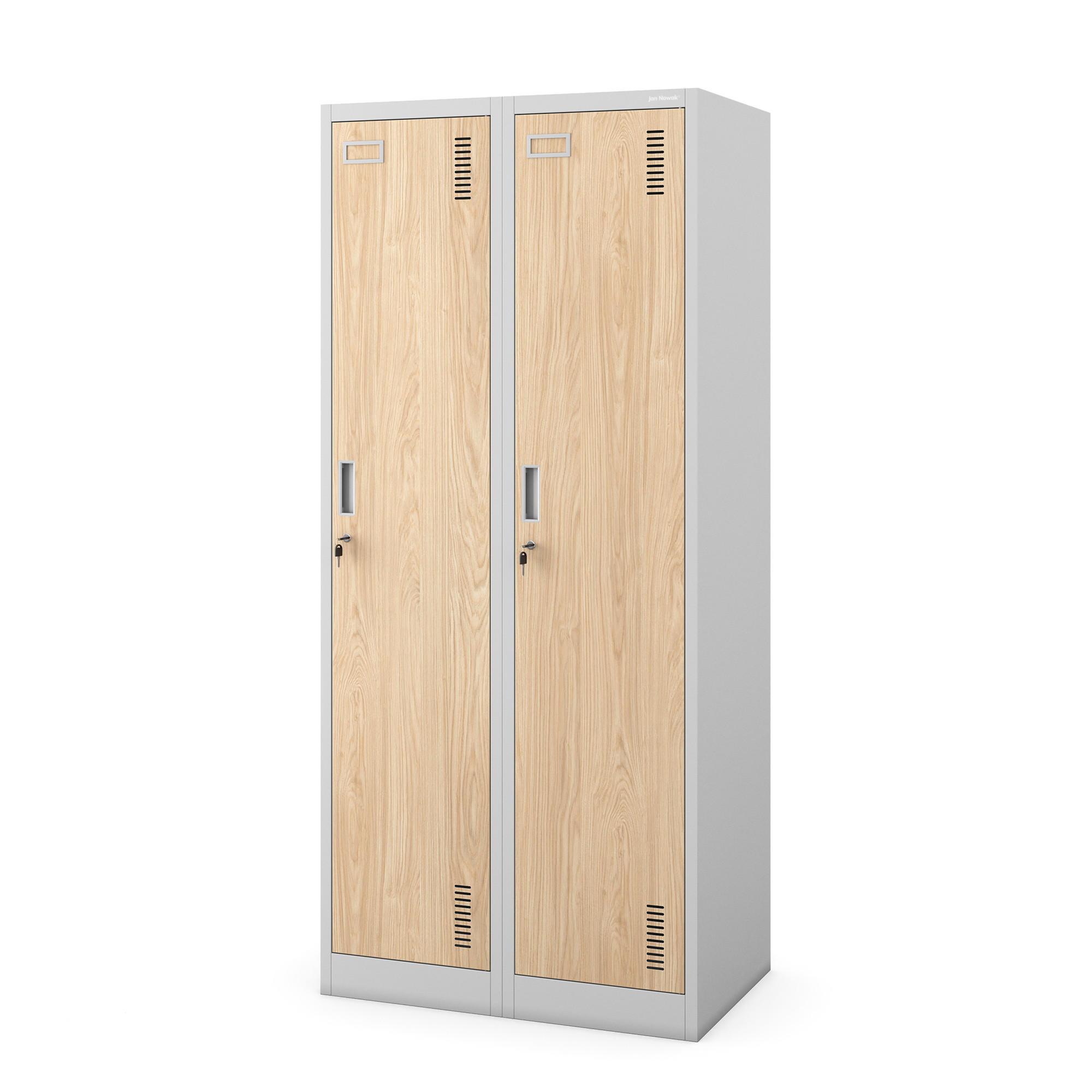 PERSONALSCHRANK KACPER 180x80x50 cm - Grau/Sonoma Eiche, Metall (80/180/50cm) - Jan Nowak