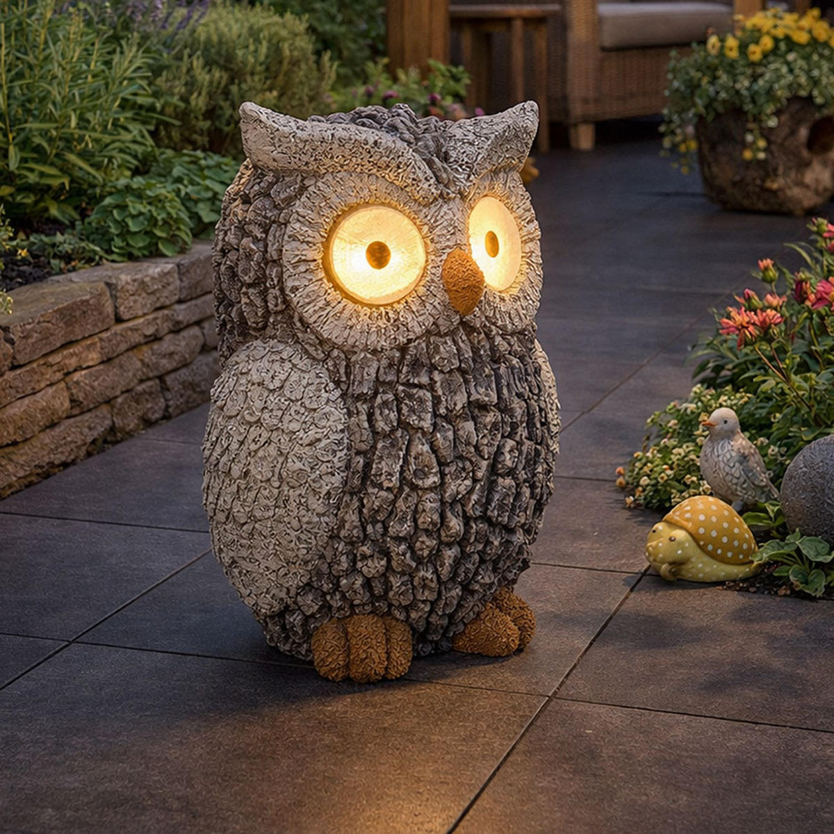 LED AUSSENLEUCHTE Steinoptik Grau 2er Set - Grau, Kunststoff (13.5/11.5/19.5cm)