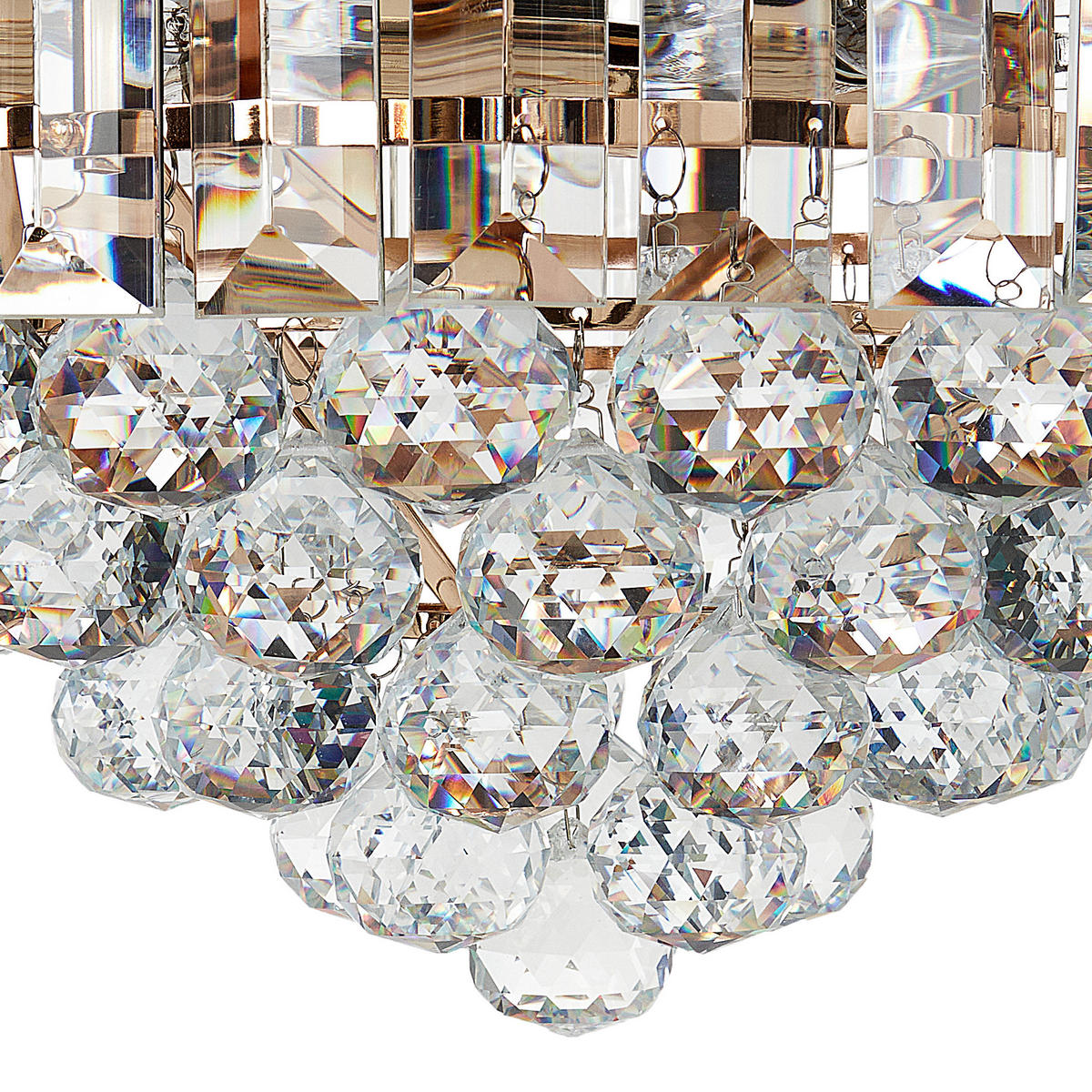KRONLEUCHTER Gold Acheiro L - Transparent/Goldfarben, Glas (49/49/120cm) - Beliani