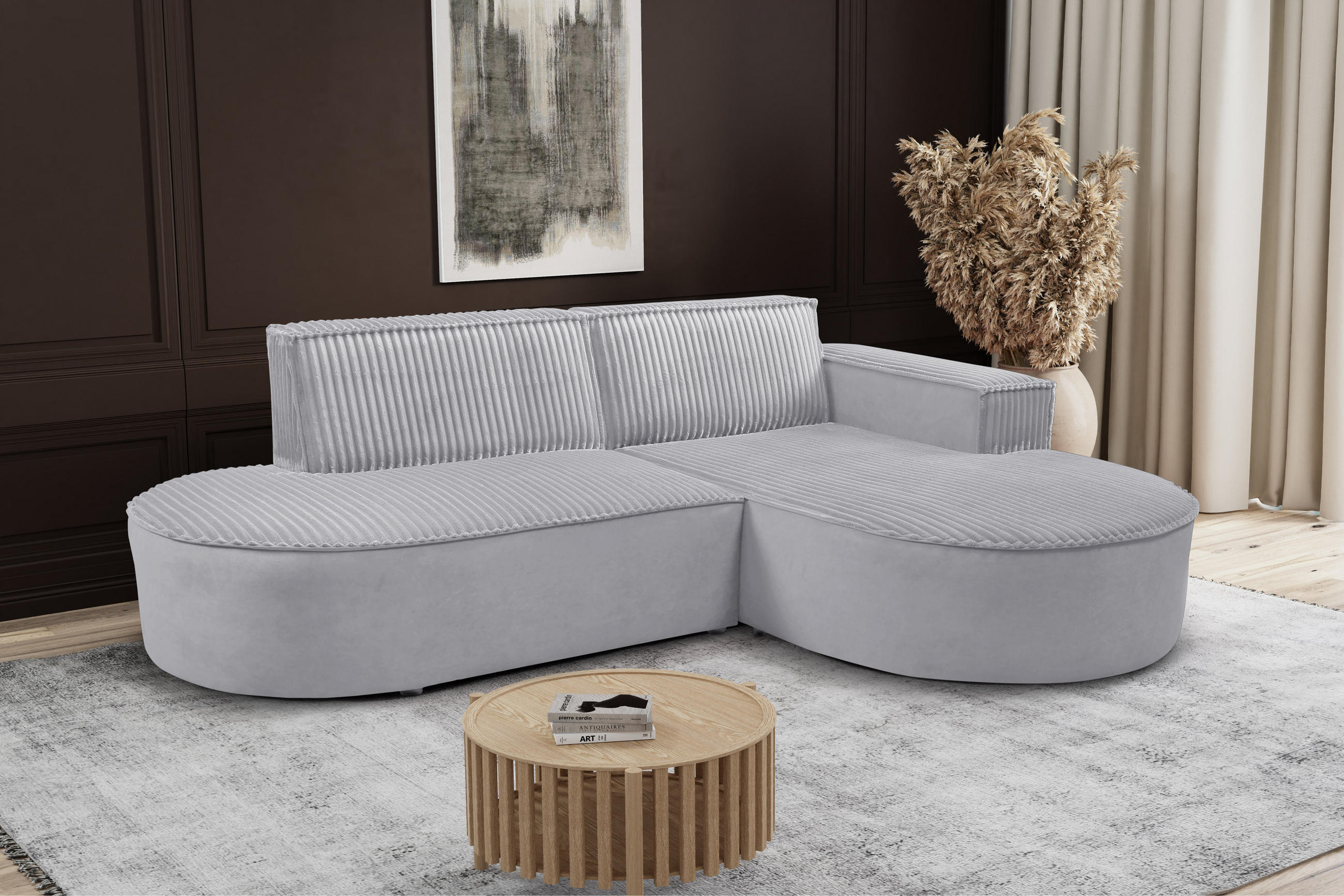 ECKSOFA L-förmiges Modena Soft Hellgrau Rechts - Hellgrau, Holz (236/165cm) - Kaiser Möbel