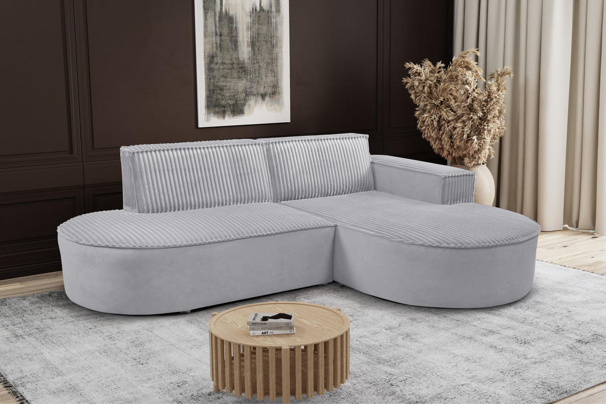 ECKSOFA L-förmiges Modena Soft Hellgrau Rechts - Hellgrau, Holz (236/165cm) - Kaiser Möbel