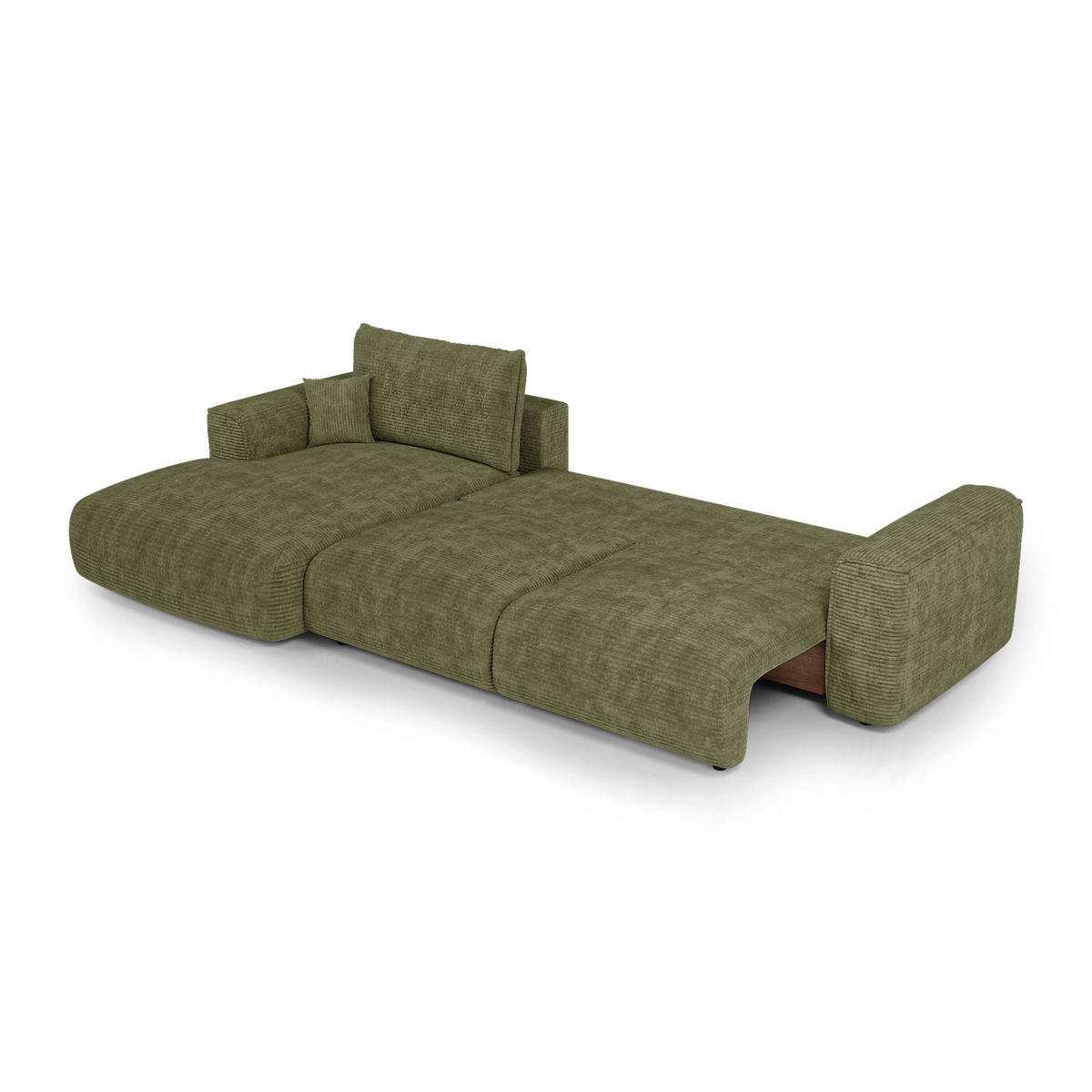 LINKSECK-SCHLAFSOFA mit Stauraum COMO Cord Olivgrün 297cm - Olivgrün/Grün, Textil (297/167cm) - Premium Interiors