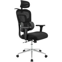 CHEFSESSEL Stoff Schwarz - Chromfarben/Schwarz, Textil/Metall (67/120/66cm) - CLP