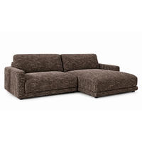 ECKSOFA MARLIN Braun Flachgewebe - Dunkelbraun/Schwarz, Kunststoff/Textil (262/168cm) - KAWOLA