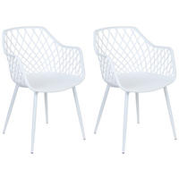 ESSZIMMERSTUHL 2er-Set Kunststoff Weiß Nashua II - Weiß, Kunststoff/Metall (50/86/51cm) - Beliani