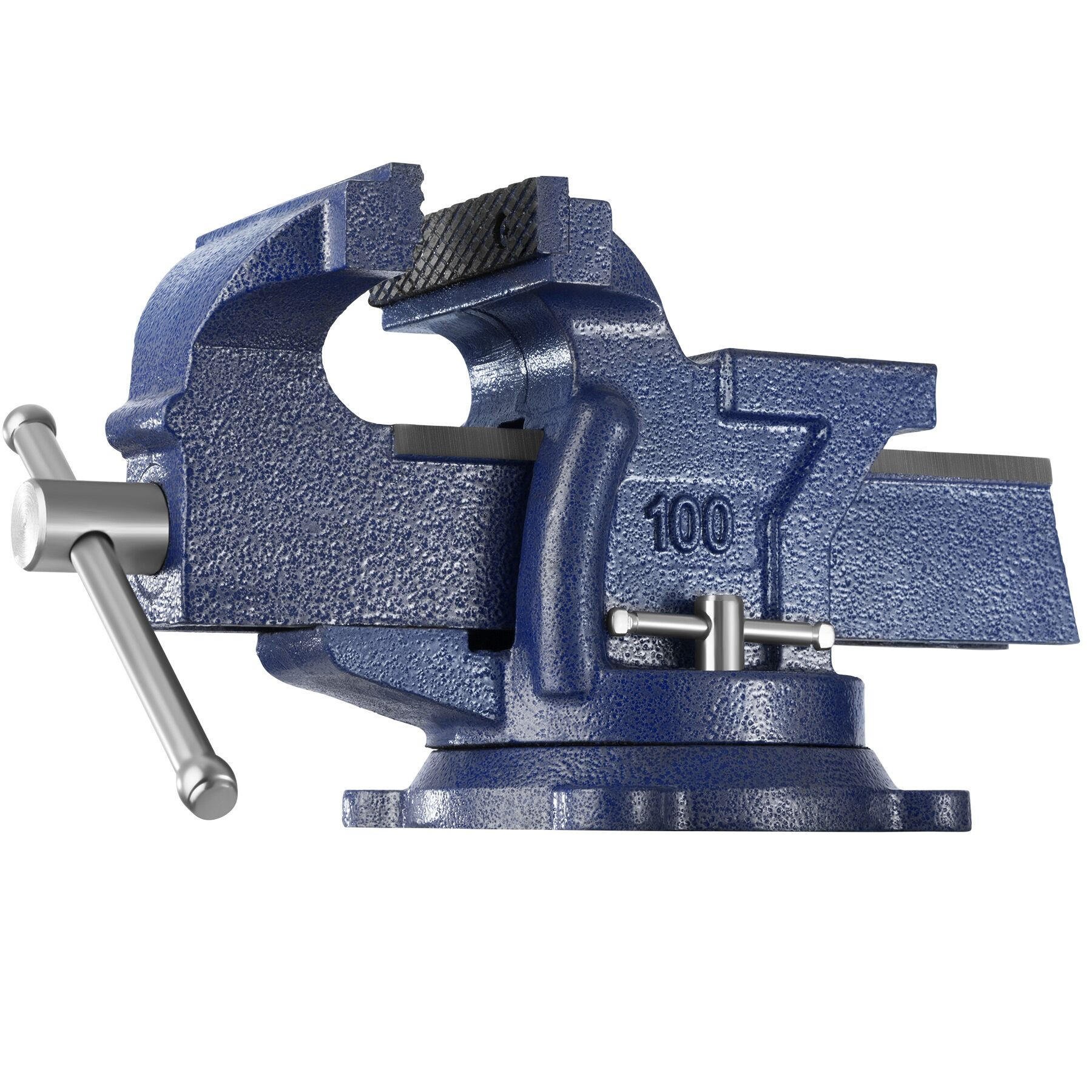 SCHRAUBSTOCK , 3 Anschraublöcher, blau - Blau, Metall (27/10/15cm) - tectake