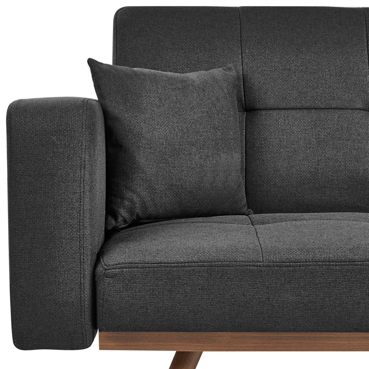 SCHLAFSOFA 3-Sitzer Schwarz Hjulby - Schwarz, Textil (220/90/82cm) - Beliani