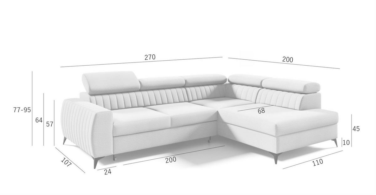 ECKSOFA Toronto - Gelb, Holzwerkstoff/Textil (270/200cm) - Fun Möbel