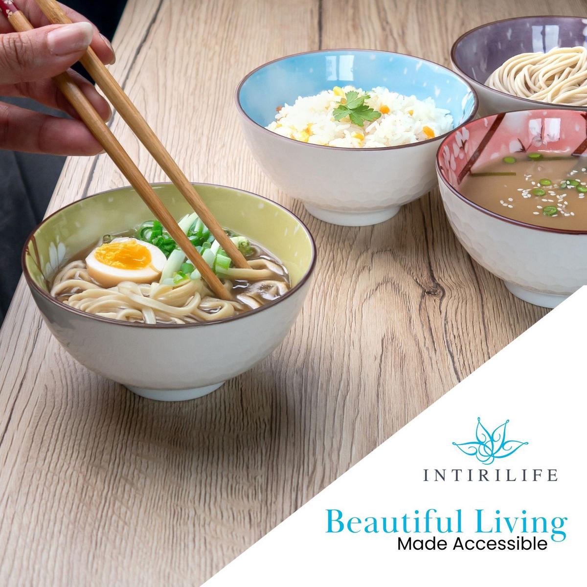 SCHALEN-SET (4-tlg.) - Multicolor, Keramik - Intirilife