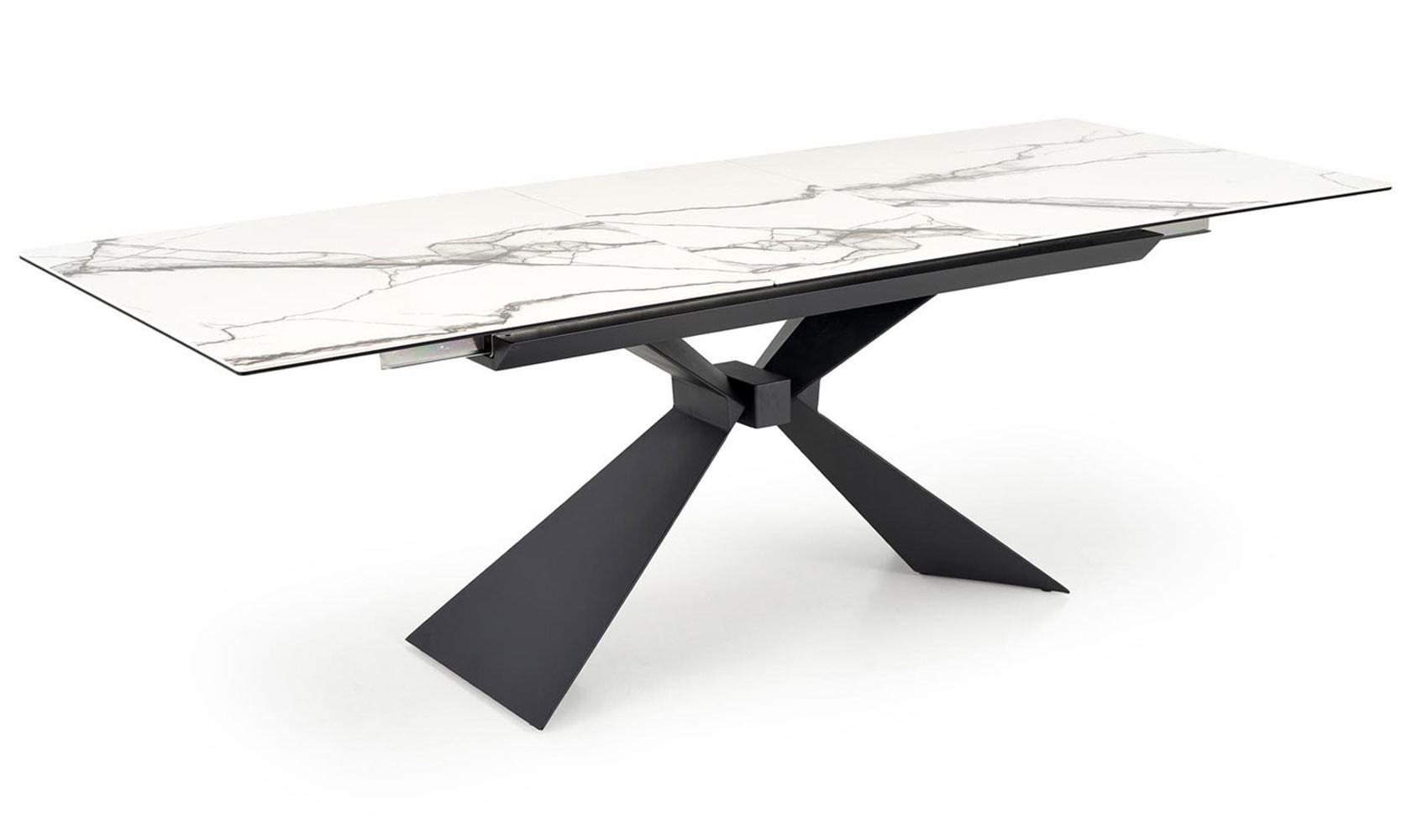 ESSTISCH Luciano weiß Marmor / schwarz 180-230 / 90 / 75cm - Schwarz/Weiß, Holz/Keramik (230/90/76cm) - Feldmann-Wohnen