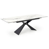 ESSTISCH Luciano weiß Marmor / schwarz 180-230 / 90 / 75cm - Schwarz/Weiß, Holz/Keramik (230/90/76cm) - Feldmann-Wohnen