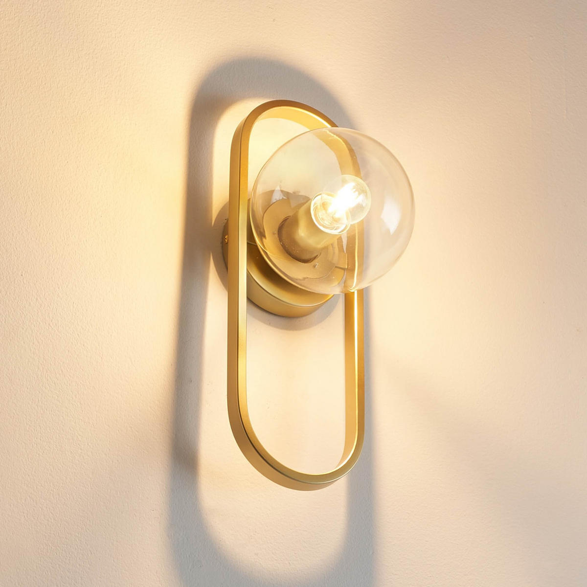 WANDLEUCHTE Belisto, Transparent und goldfarben, 40cm - Transparent, Glas (15/40/15cm) - KOSILUM