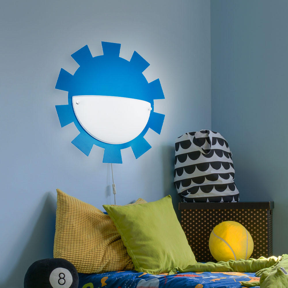 LED WANDLEUCHTE Stahl Blau - Blau, Glas (35/8/35cm)