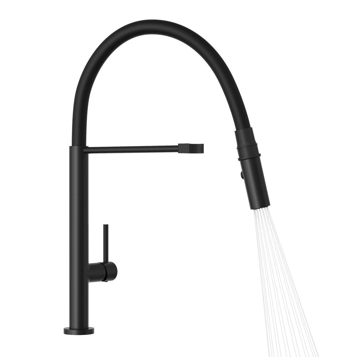 KÜCHENARMATUR Scala Schwarz matt - Schwarz, Metall (27/47/27cm) - Granitan