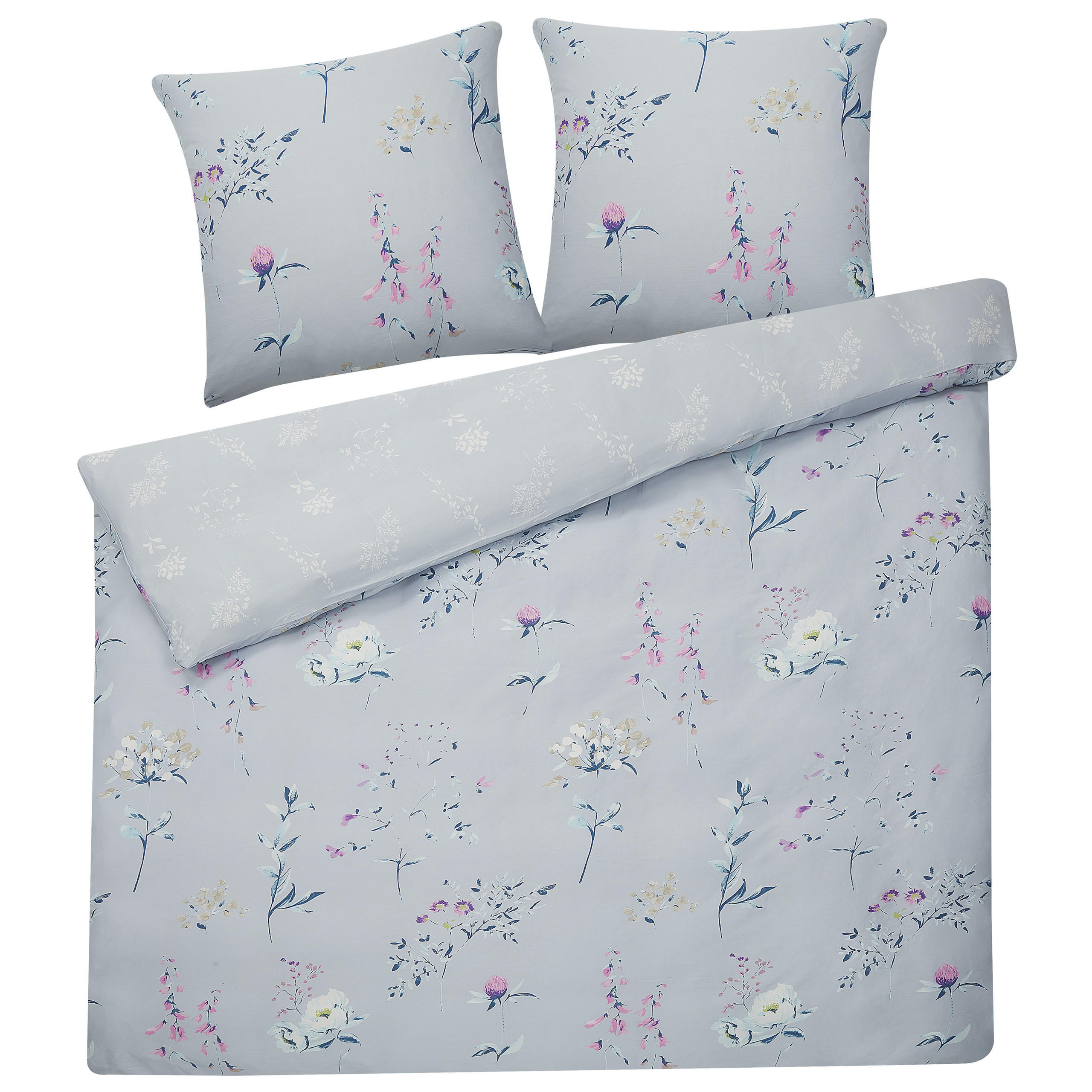 BETTWÄSCHE SET Evergreen 200x220 cm - Blau, Textil (200/220cm) - Beliani