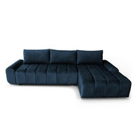 ECKSCHLAFSOFA Costa L Dunkelblau rechts - Schwarz/Dunkelblau, Kunststoff/Textil (290/169cm) - Beautysofa