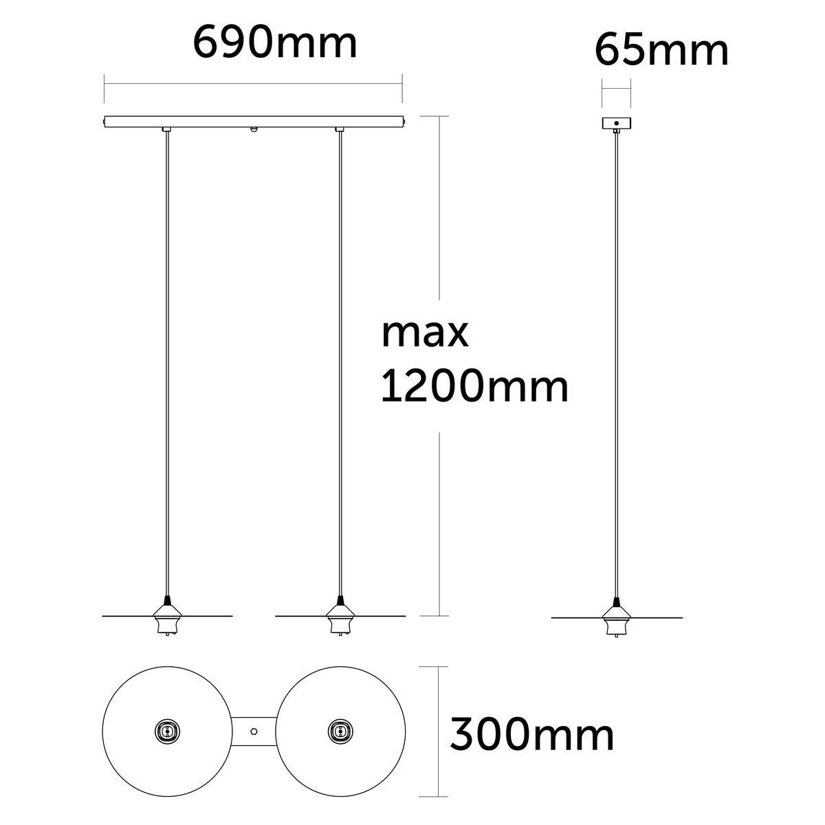 HÄNGELEUCHTE Nina Linear X2 - Rot, Metall (30/30/7cm) - Lumicom