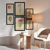 POSTER Set Mit 6 Botanische rote Blume Größe A3 & A4 Schwarzer Rahmen - Schwarz, Papier (29.7/1cm) - Nacnic