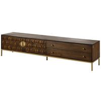 TV-BOARD Mango 220x45x50 braun geölt DIAMOND #223 - Braun, Holz (220/50/45cm) - Massivmoebel24