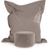 XXL-SITZSACK + Pouf 2er Set - 140x180cm - Braun, Textil (140/25/180cm) - Green Bean
