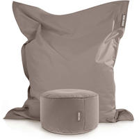 XXL-SITZSACK + Pouf 2er Set - 140x180cm - Braun, Textil (140/25/180cm) - Green Bean