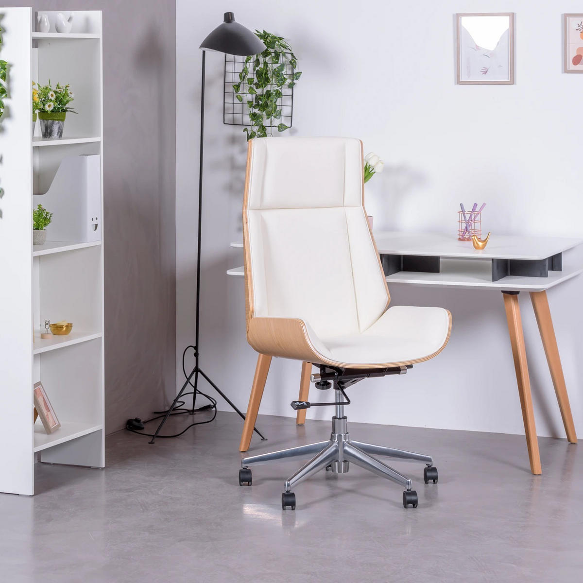 BÜROSTUHL Holz Weiß - Weiß, Holz (70/110/65cm) - Nest Dream