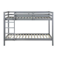 ETAGENBETT - 2 Personen - Holz, Platte - Grau - - Grau, Holz (90/190cm) - Vente-Unique
