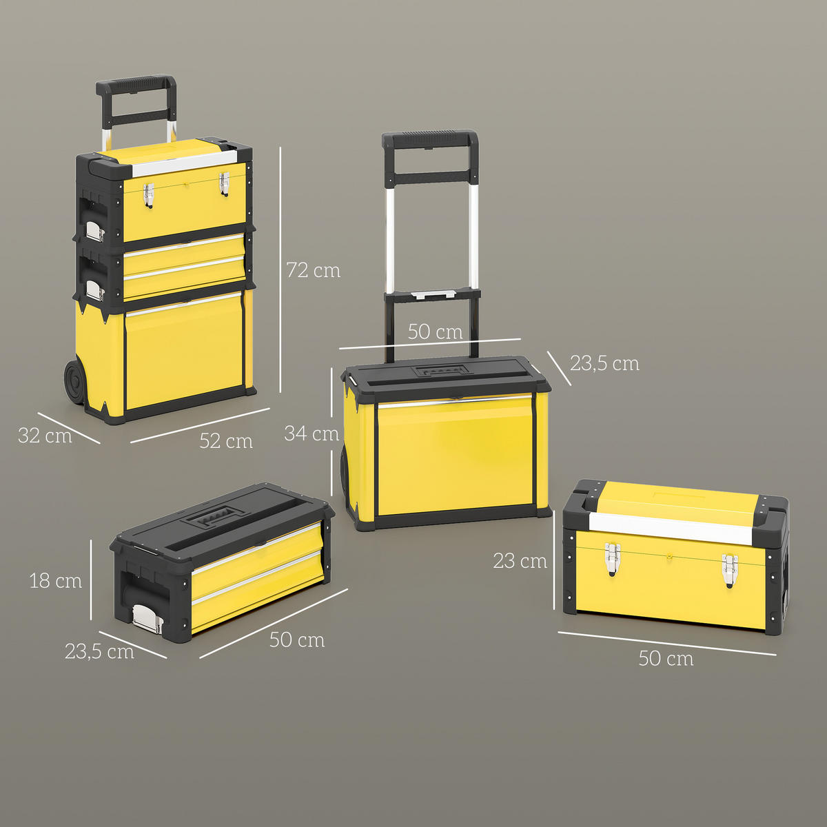 WERKZEUGKASTEN-SET DE-18506 Gelb - Gelb, Metall (32/72/52cm) - ComfortXL